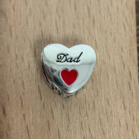 Pandora Love Dad Exclusive Travel Heart Charm Pendant, S925 Silver Bracelets - Picture 1 of 4